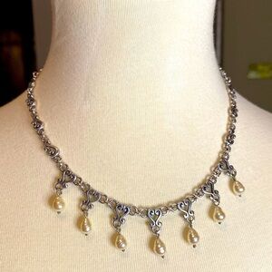 Rare! Brighton Vivaldi Pearl Drop Necklace